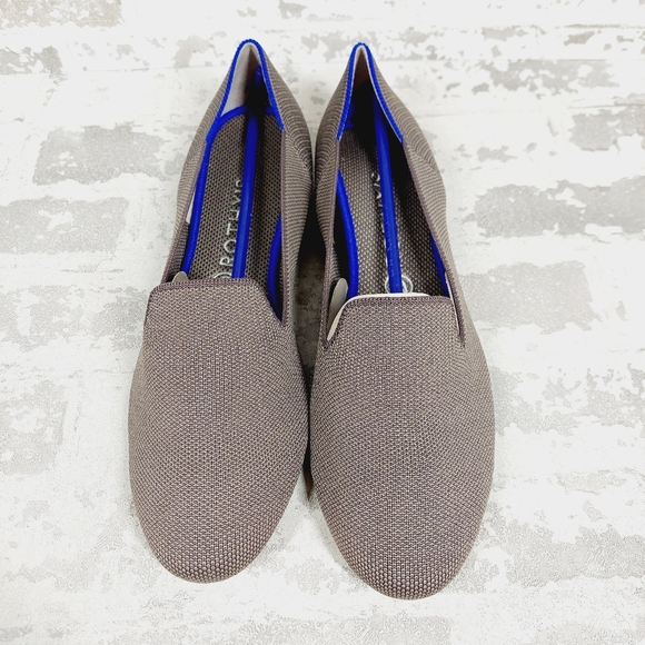 New Rothy's The Loafer Mocha Knit Round Toe Slip On LoafersO479